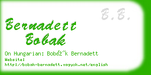 bernadett bobak business card